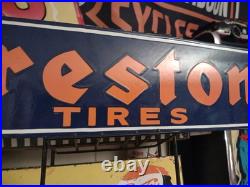 Vintage Large Firestone Tires Auto Advertising Porcelain Service Sign Gas Oil Vintage Large Firestone Tires Auto Advertising Porcelain Service Sign Gas Oil