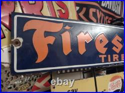 Vintage Large Firestone Tires Auto Advertising Porcelain Service Sign Gas Oil Vintage Large Firestone Tires Auto Advertising Porcelain Service Sign Gas Oil