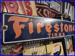 Vintage Large Firestone Tires Auto Advertising Porcelain Service Sign Gas Oil Vintage Large Firestone Tires Auto Advertising Porcelain Service Sign Gas Oil