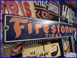 Vintage Large Firestone Tires Auto Advertising Porcelain Service Sign Gas Oil Vintage Large Firestone Tires Auto Advertising Porcelain Service Sign Gas Oil
