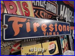 Vintage Large Firestone Tires Auto Advertising Porcelain Service Sign Gas Oil Vintage Large Firestone Tires Auto Advertising Porcelain Service Sign Gas Oil