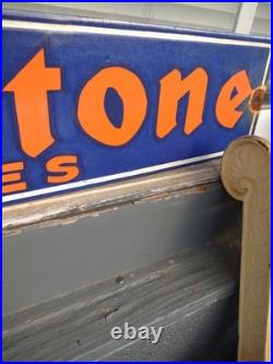 Vintage Large Firestone Tires Auto Advertising Porcelain Service Sign Gas Oil