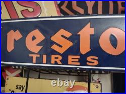 Vintage Large Firestone Tires Auto Advertising Porcelain Service Sign Gas Oil Vintage Large Firestone Tires Auto Advertising Porcelain Service Sign Gas Oil