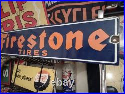 Vintage Large Firestone Tires Auto Advertising Porcelain Service Sign Gas Oil Vintage Large Firestone Tires Auto Advertising Porcelain Service Sign Gas Oil