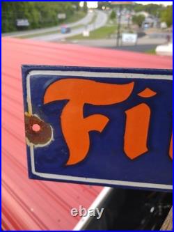 Vintage Large Firestone Tires Auto Advertising Porcelain Service Sign Gas Oil