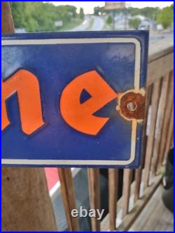 Vintage Large Firestone Tires Auto Advertising Porcelain Service Sign Gas Oil