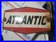 Vintage Large Porcelain Metal Atlantic Gas Oil Pump Plate Advertising Sign