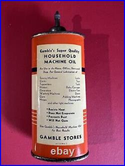 Vintage Lead Top Oval Gambles Household Machine Oil Handy Oiler Can Empty