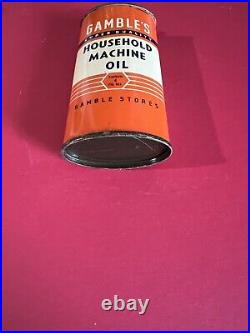 Vintage Lead Top Oval Gambles Household Machine Oil Handy Oiler Can Empty