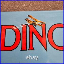 Vintage Leading Line Shell Old Us Gasoline Oil Gas Pump Enamel Porcelain Sign