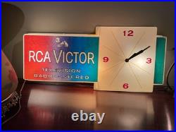 Vintage Lighted Advertising Sign Tv Radio RCA VICTOR Nipper Gas Oil Light X1 Vintage Lighted Advertising Sign Tv Radio RCA VICTOR Nipper Gas Oil Light X1