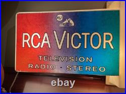 Vintage Lighted Advertising Sign Tv Radio RCA VICTOR Nipper Gas Oil Light X1 Vintage Lighted Advertising Sign Tv Radio RCA VICTOR Nipper Gas Oil Light X1