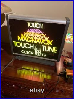 Vintage Lighted Advertising Sign Tv Radio magnavox Retro Mcm Gas Oil Light X1