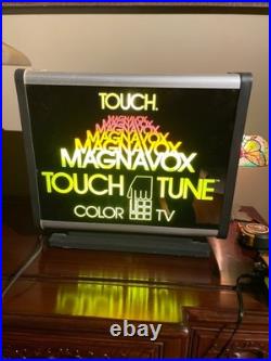 Vintage Lighted Advertising Sign Tv Radio magnavox Retro Mcm Gas Oil Light X1
