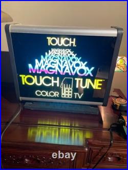Vintage Lighted Advertising Sign Tv Radio magnavox Retro Mcm Gas Oil Light X1
