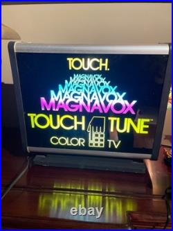 Vintage Lighted Advertising Sign Tv Radio magnavox Retro Mcm Gas Oil Light X1