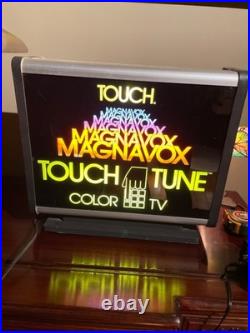 Vintage Lighted Advertising Sign Tv Radio magnavox Retro Mcm Gas Oil Light X1