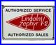 Vintage Lincoln Zephyr Porcelain Sign Dealership Motor Oil Sales Service V-12