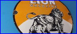 Vintage Lion Gasoline Porcelain Sign Gas Pump Sign