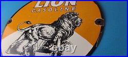 Vintage Lion Gasoline Porcelain Sign Gas Pump Sign