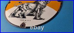 Vintage Lion Gasoline Porcelain Sign Gas Pump Sign