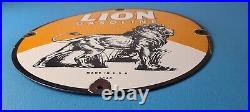 Vintage Lion Gasoline Porcelain Sign Gas Pump Sign