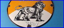 Vintage Lion Gasoline Porcelain Sign Gas Pump Sign