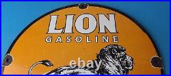 Vintage Lion Gasoline Porcelain Sign Gas Pump Sign