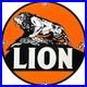 Vintage Lion Gasoline Porcelain Sign Gas Station Pump Plate Motor Oil Lubester