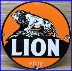 Vintage Lion Gasoline Porcelain Sign Gas Station Pump Plate Motor Oil Lubester Vintage Lion Gasoline Porcelain Sign Gas Station Pump Plate Motor Oil Lubester
