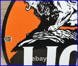 Vintage Lion Gasoline Porcelain Sign Gas Station Pump Plate Motor Oil Lubester Vintage Lion Gasoline Porcelain Sign Gas Station Pump Plate Motor Oil Lubester
