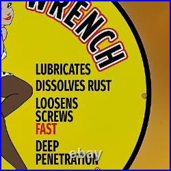 Vintage Liquid Wrench Super Penetrating Oil (ssp) Gas & Oil Porcelain Sign