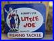 Vintage Little Joe Tackle Fish Lure Porcelain Sign Gas Oil Car Truck Motorcycle