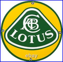 Vintage Lotus Porcelain Dealership Sign Italy Lamborghini Gas Oil Enzo Ferrari