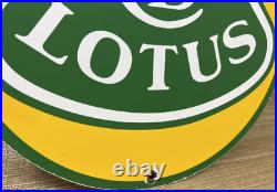 Vintage Lotus Porcelain Dealership Sign Italy Lamborghini Gas Oil Enzo Ferrari