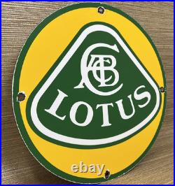 Vintage Lotus Porcelain Dealership Sign Italy Lamborghini Gas Oil Enzo Ferrari