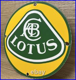 Vintage Lotus Porcelain Dealership Sign Italy Lamborghini Gas Oil Enzo Ferrari