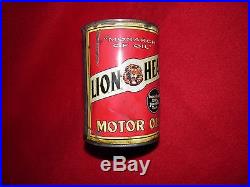 Vintage METAL Oil Can Lion Head Gilmore Oil EMPTY RARE! MONARCH OF OIL NICE