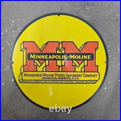 Vintage MM Yellow Moline Old Us Gasoline Oil Gas Pump Enamel Porcelain Sign Vintage MM Yellow Moline Old Us Gasoline Oil Gas Pump Enamel Porcelain Sign