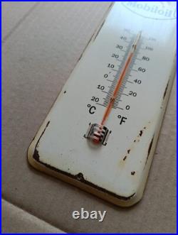 Vintage MOBILOIL Pegasus Thermometer merchandise Sign Non Porcelain