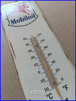 Vintage MOBILOIL Pegasus Thermometer merchandise Sign Non Porcelain