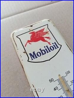 Vintage MOBILOIL Pegasus Thermometer merchandise Sign Non Porcelain