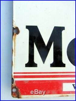 Vintage MOBILOIL Vacuum Oil Company Pty Ltd PETROL PORCELAIN ADVERTISING SIGN