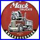 Vintage Mack Trucks Porcelain Dealership Sign Gas Sales Service Oil Bull Dog
