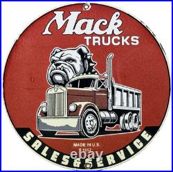 Vintage Mack Trucks Porcelain Dealership Sign Gas Sales Service Oil Bull Dog Vintage Mack Trucks Porcelain Dealership Sign Gas Sales Service Oil Bull Dog