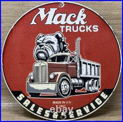 Vintage Mack Trucks Porcelain Dealership Sign Gas Sales Service Oil Bull Dog Vintage Mack Trucks Porcelain Dealership Sign Gas Sales Service Oil Bull Dog