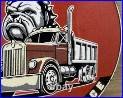 Vintage Mack Trucks Porcelain Dealership Sign Gas Sales Service Oil Bull Dog Vintage Mack Trucks Porcelain Dealership Sign Gas Sales Service Oil Bull Dog