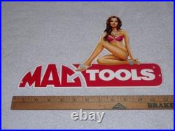 Vintage Mag Tools Gorgeous Woman On Logo 12 Metal Gasoline Oil Advertising Sign Vintage Mag Tools Gorgeous Woman On Logo 12 Metal Gasoline Oil Advertising Sign