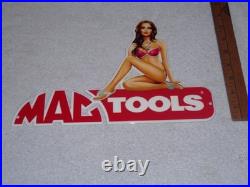 Vintage Mag Tools Gorgeous Woman On Logo 12 Metal Gasoline Oil Advertising Sign Vintage Mag Tools Gorgeous Woman On Logo 12 Metal Gasoline Oil Advertising Sign