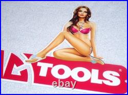 Vintage Mag Tools Gorgeous Woman On Logo 12 Metal Gasoline Oil Advertising Sign Vintage Mag Tools Gorgeous Woman On Logo 12 Metal Gasoline Oil Advertising Sign